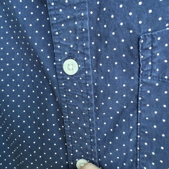 EUC Navy Polka Dot Button Down - Picture 5 of 5